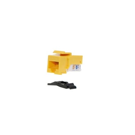 Cable Wholesale Cat5e Keystone Jack, Yellow, Toolless, RJ45 Female 311-120YL